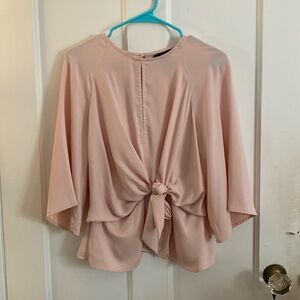 Top shop dusty rose top with bow. Cute for going out or business casual office.